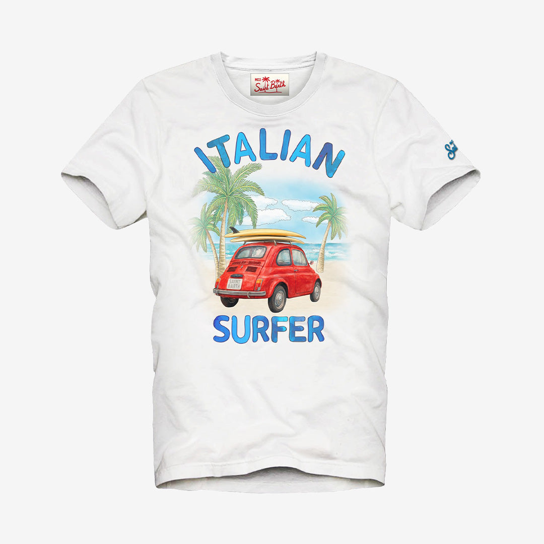 MC2 Saint Barth Denver t-shirt i bomull med Italian Surfer tryck framtill
