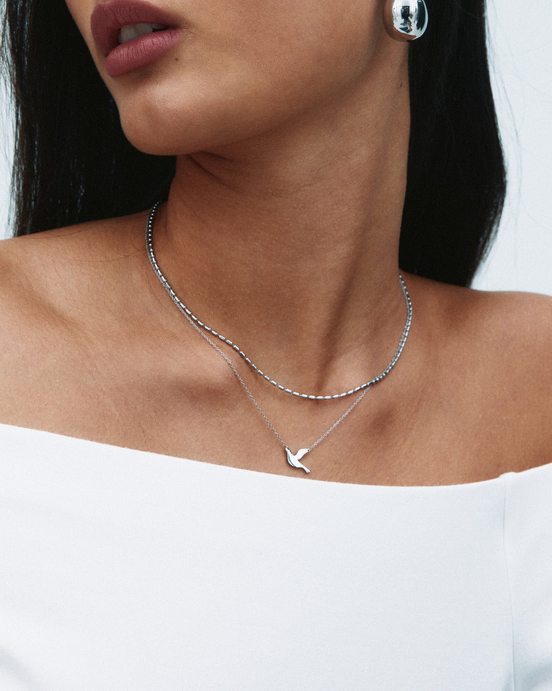 Seed Bead Necklace Steel