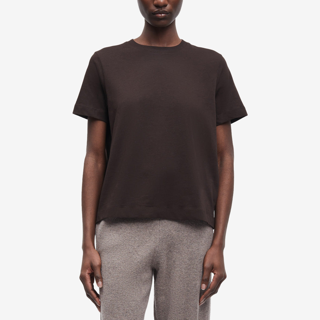 Samsøe Samsøe Camino T-shirt Mole i ekologisk bomull med rund hals