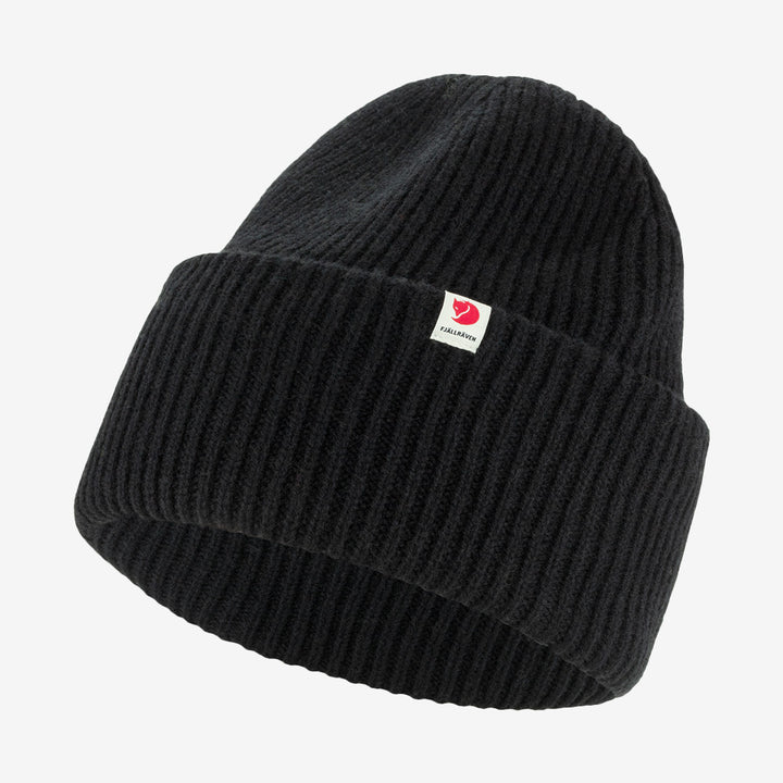 Fjällräven Heavy Beanie – ribbstickad mössa i lammull med uppvikt kant