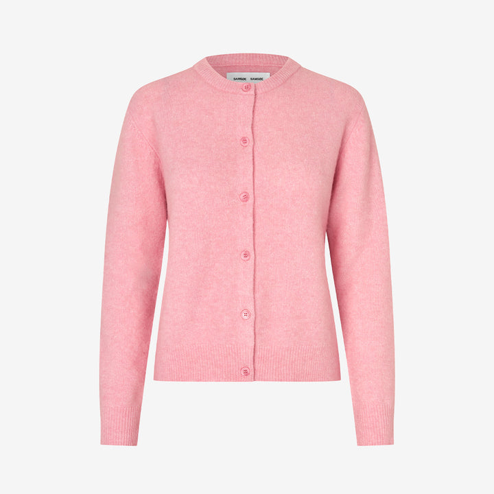 Samsøe Samsøe NOR Short Cardigan för dam i Bleached Mauve med cropped passform och ribbstickade detaljer.