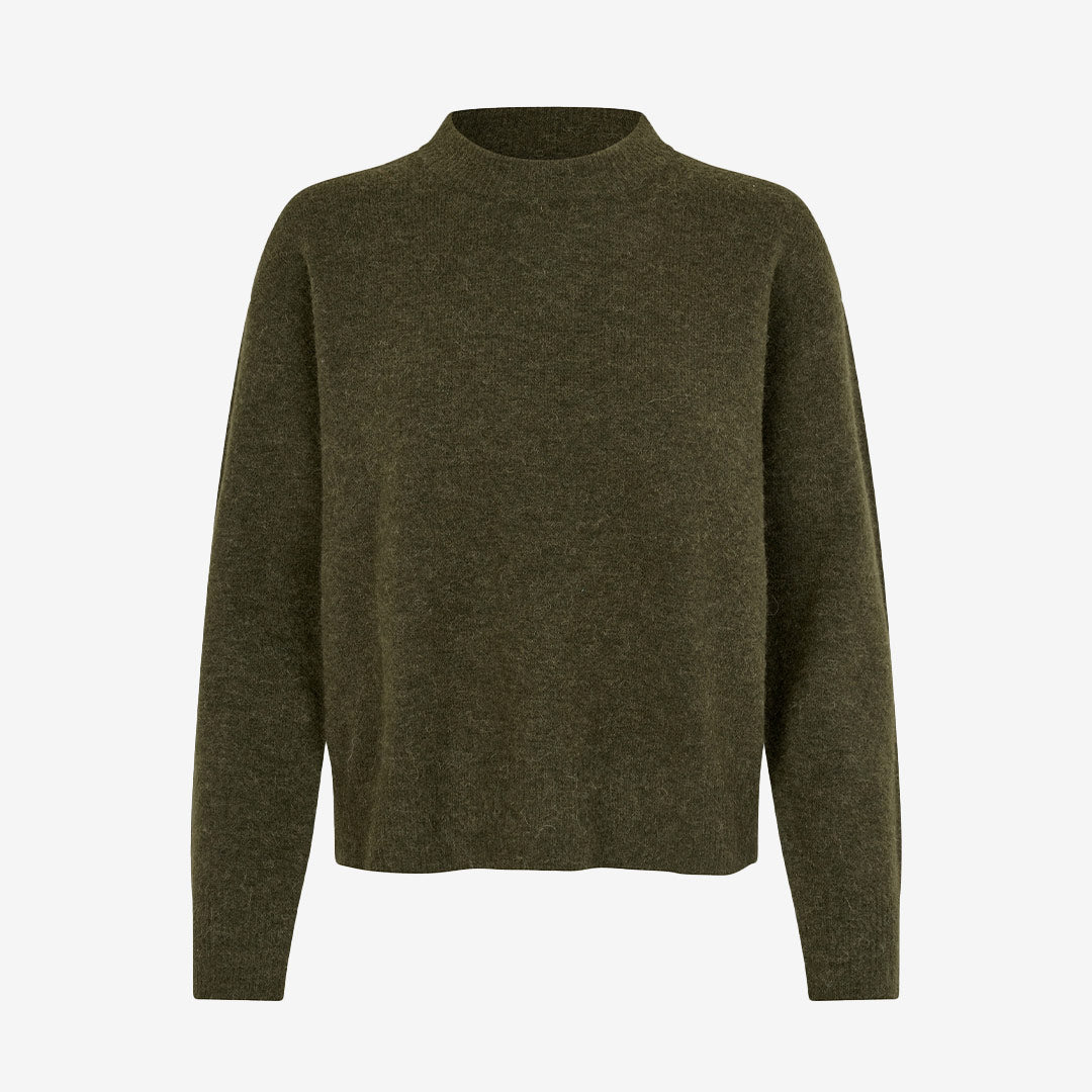 Samsoe Samsoe Anour O-N Skirt – kjol i mockaimitation med sömldetaljer