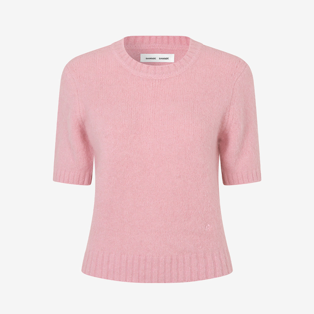 Samsøe Samsøe Sajeanne Top för dam i Bleached Mauve, tillverkad i en mjuk alpackablandning.