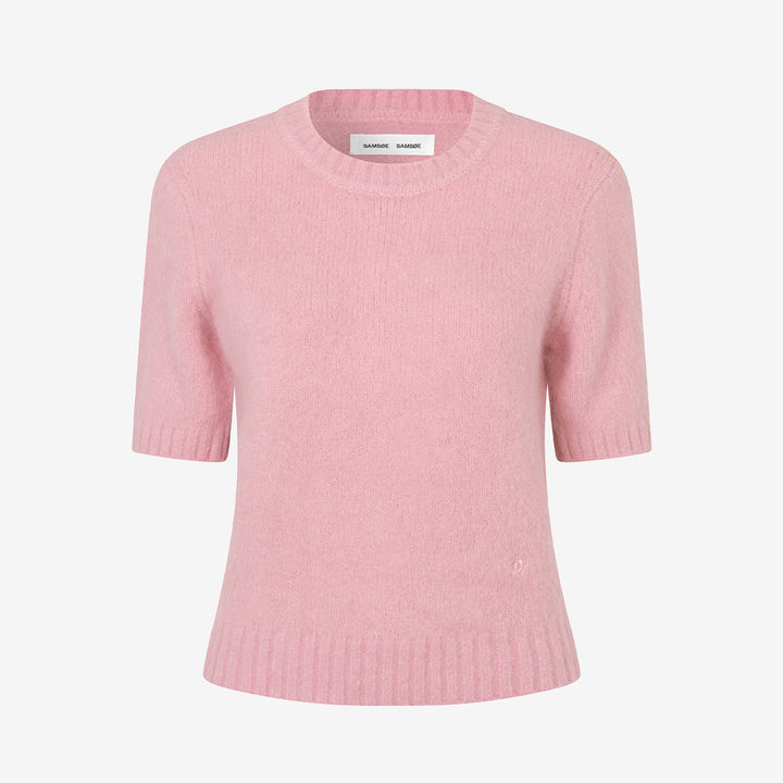 Samsøe Samsøe Sajeanne Top för dam i Bleached Mauve, tillverkad i en mjuk alpackablandning.