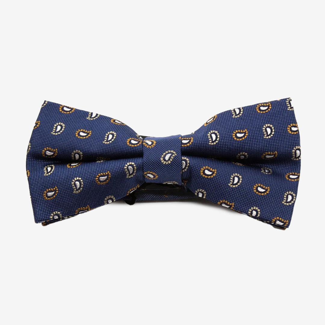 Gåsvil Bowtie färdigknuten fluga i blått siden