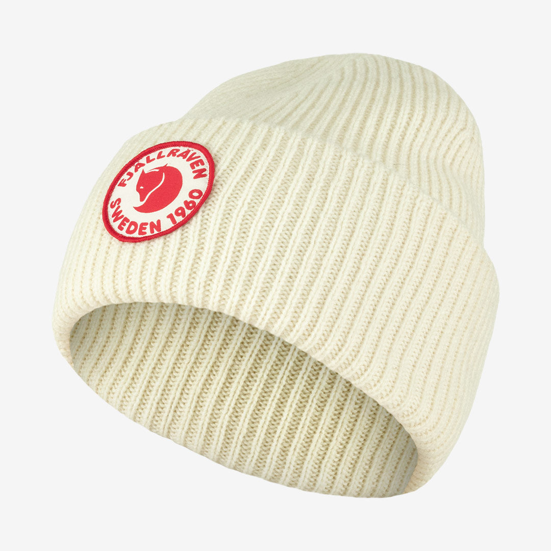 Fjällräven 1960 Logo Hat i chalk white – stickad mössa i lammull utan PFAS