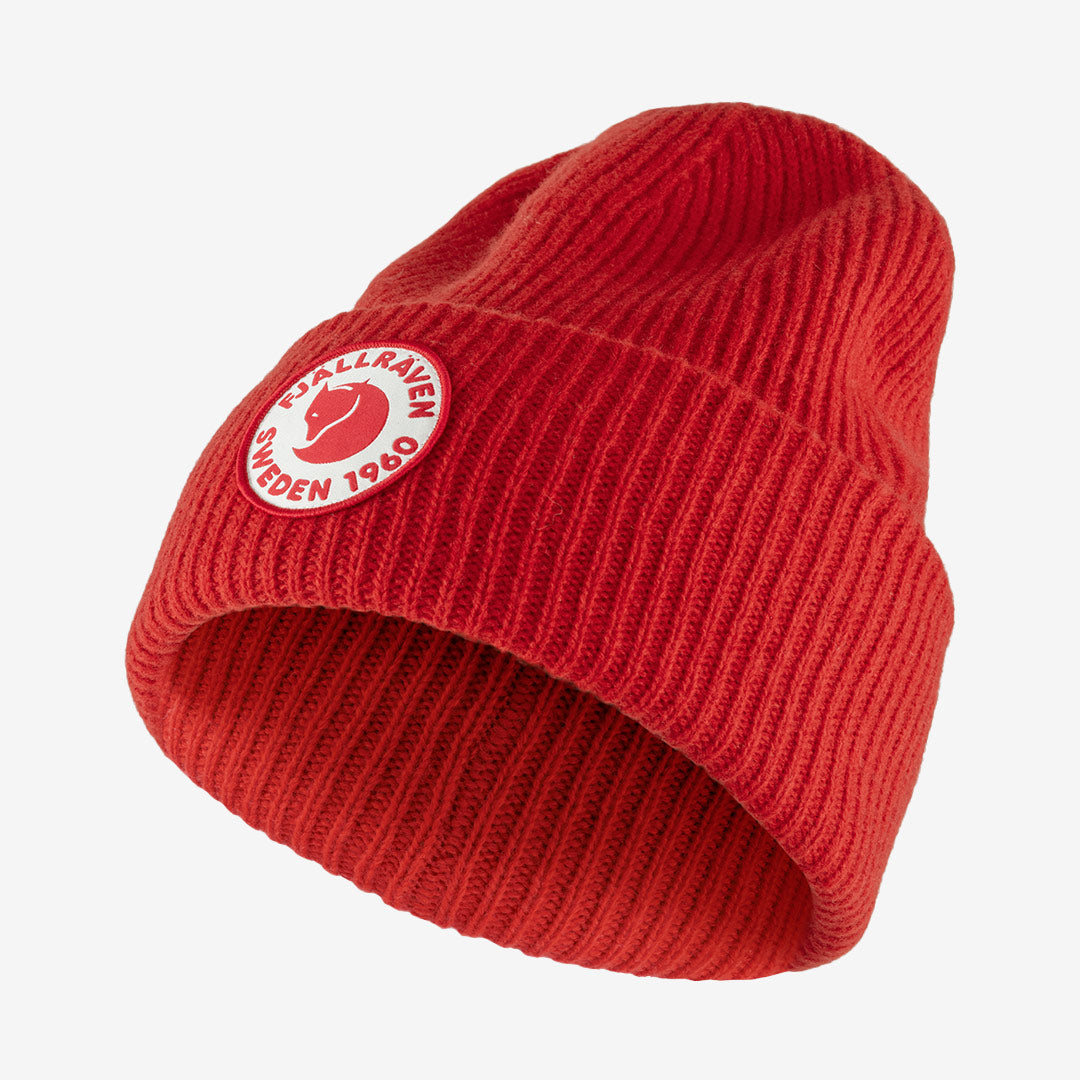 Fjällräven 1960 Logo Hat i rött – stickad mössa i lammull utan PFAS