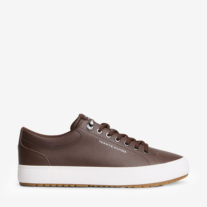 Tommy Hilfiger Harlem Leather sneaker herr Cocoa FM0FM05950GT6