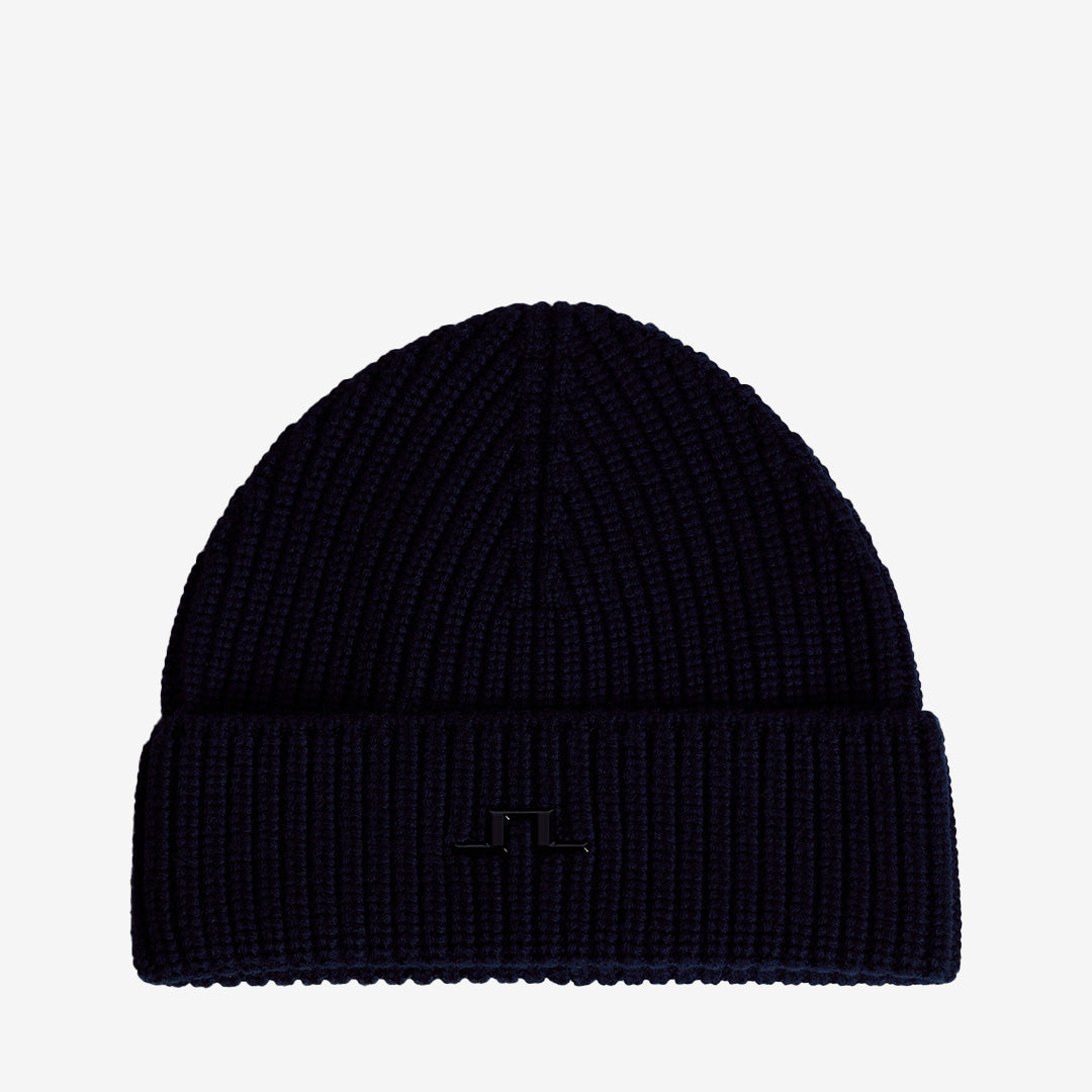 Joan Merino Beanie i 100% merinoull, svart och värmande mössa