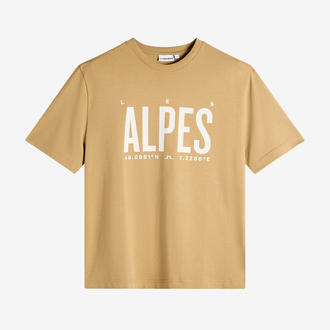 J.Lindeberg Hale Heavy Logo T-shirt Kelp herr t-shirt i ekologisk bomull med logotyp