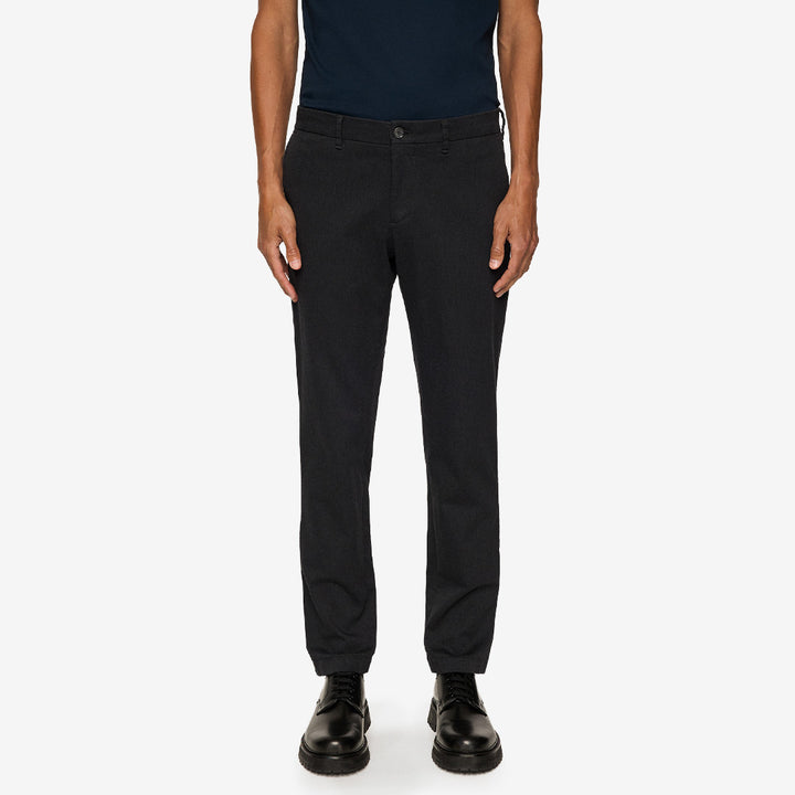 J.Lindeberg Chaze Flannel Twill Pants Dark Grey herrbyxor i flanell-twill med stretch