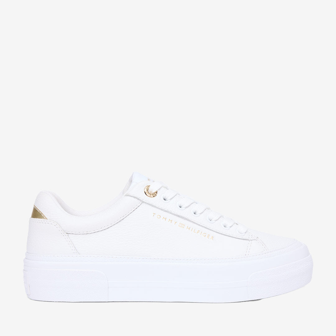 Tommy Hilfiger TH Foxing Platform – vita sneakers med platåsula