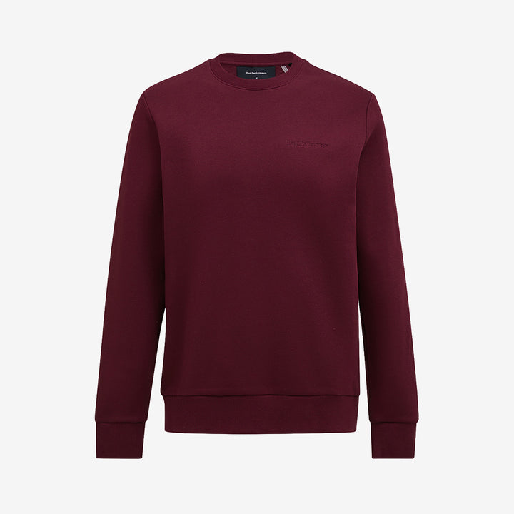 Peak Performance sweatshirt i Porto med rund halsringning, broderad logga och ribbade muddar.
