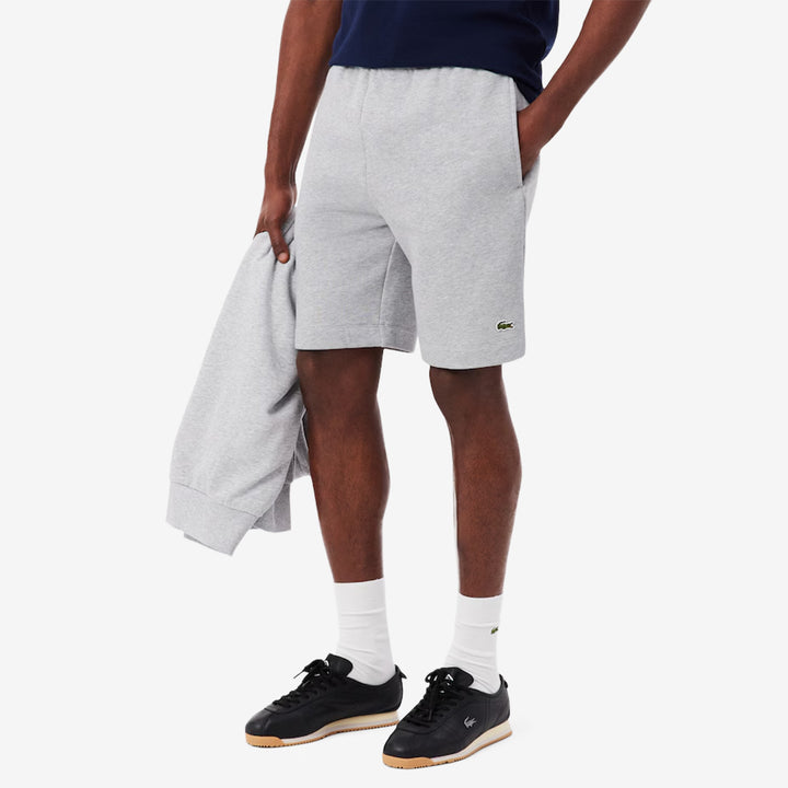 Lacoste GH9627-00 sweatshorts i silver chine med bomullsblandning och krokodillogga