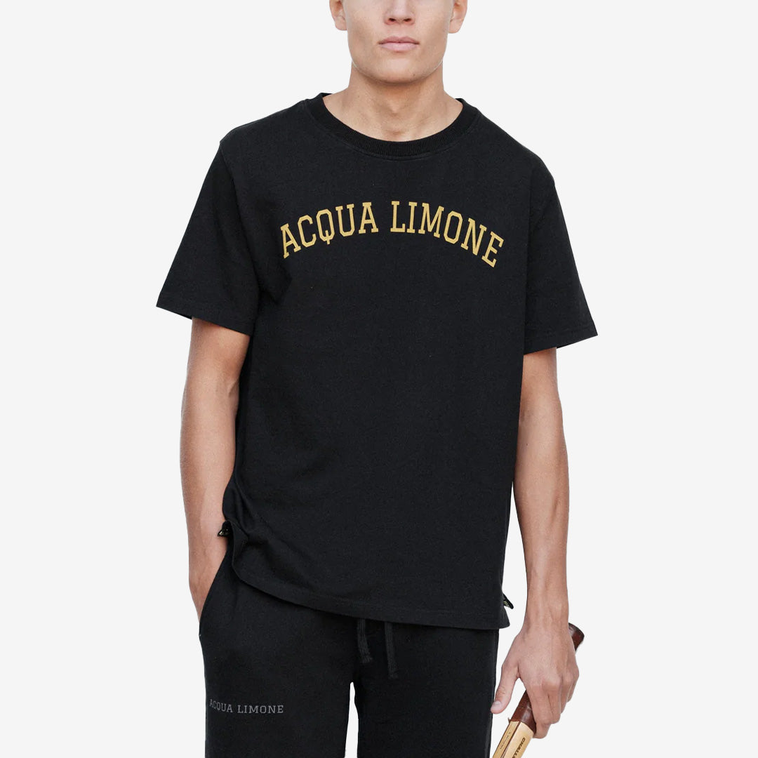 Heavy Ivy Tee i svart med broderi fram och bak från Acqua Limone