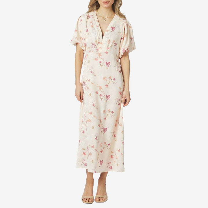Neo Noir Illana Sateen Print dress dam maxiklänning