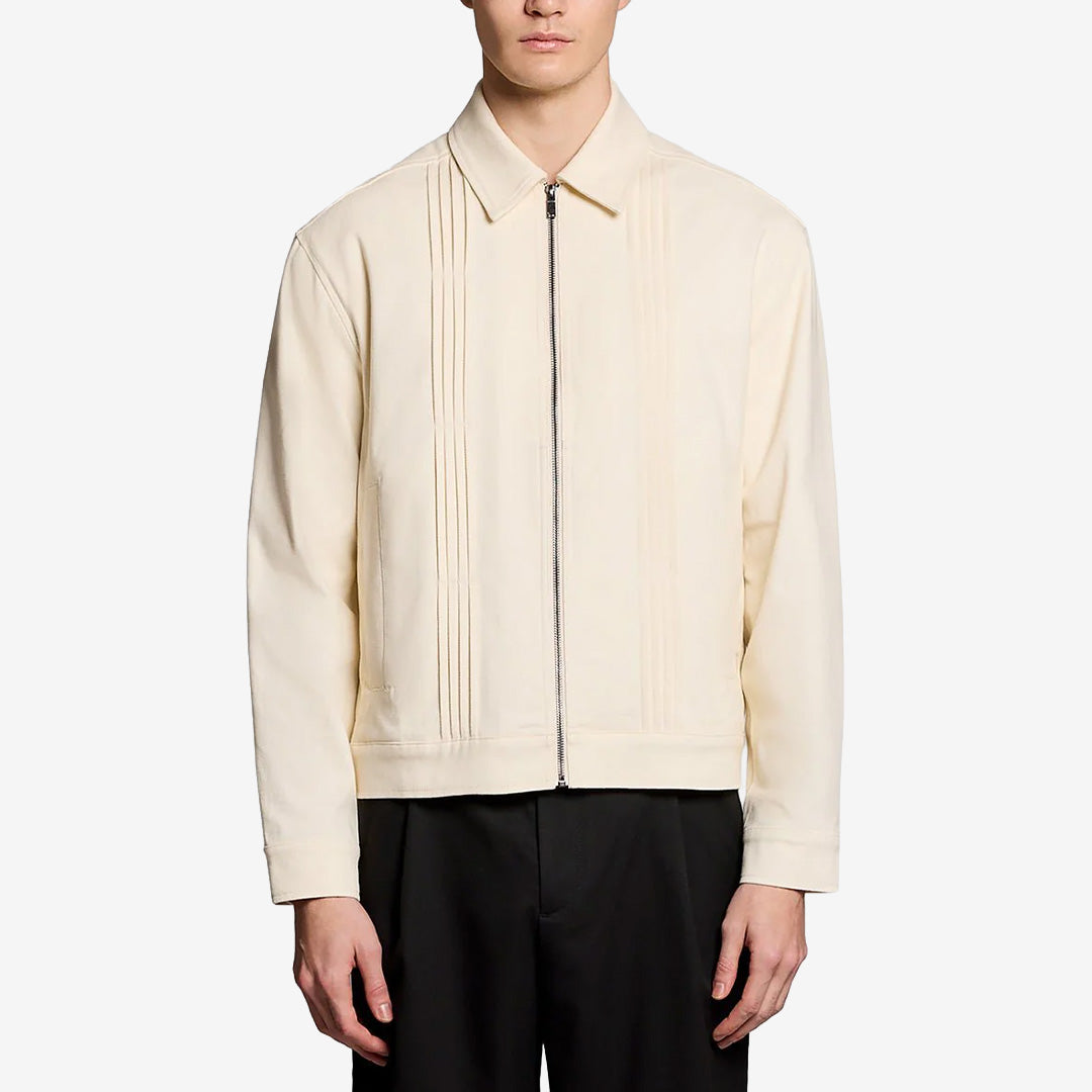 Pintuck jacka i Radiant Ecru med zip och strukturerad passform modell JK2446V