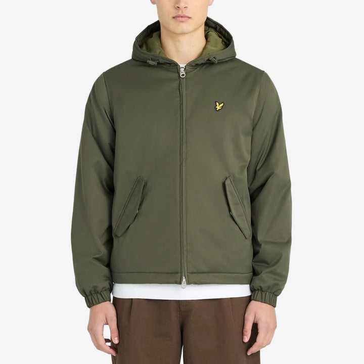 Lyle & Scott Padded Hooded Zip Through Jacket Deep Depths vadderad jacka med huva i polyester