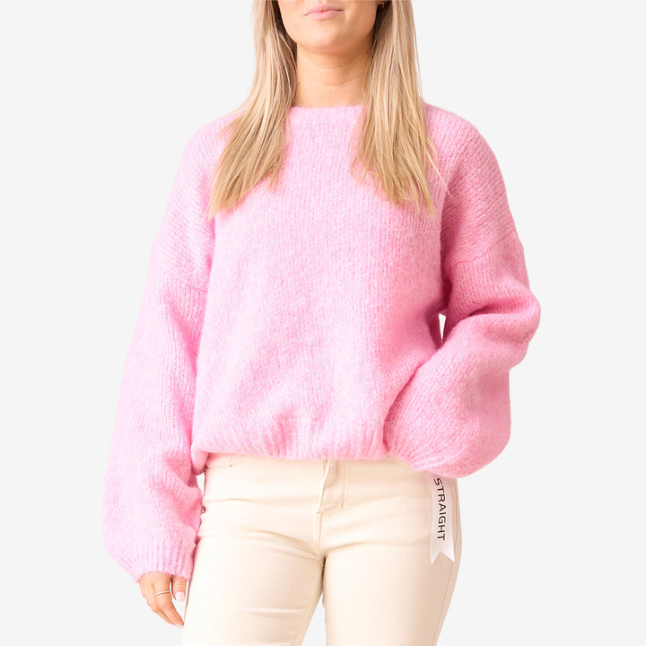 JP-8365 stickad tröja 015Pink i ullblandning rosa