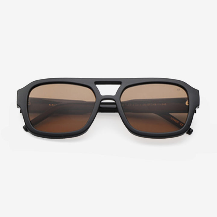 KAYA Black oversized pilot-solglasögon unisex med svart ram