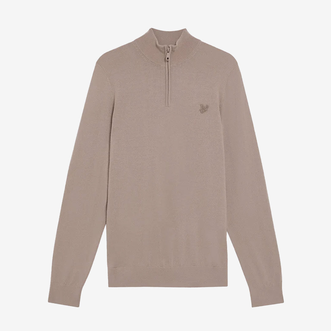 Tonal Eagle Merino Quarter Zip Jumper