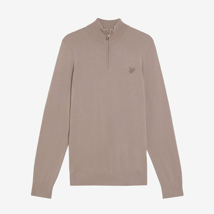 Tonal Eagle Merino Quarter Zip Jumper