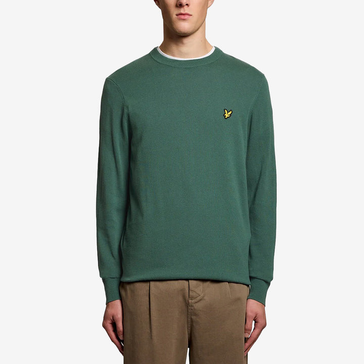 Stickad tröja i Everglade med rund hals från Lyle & Scott modell KN2136V
