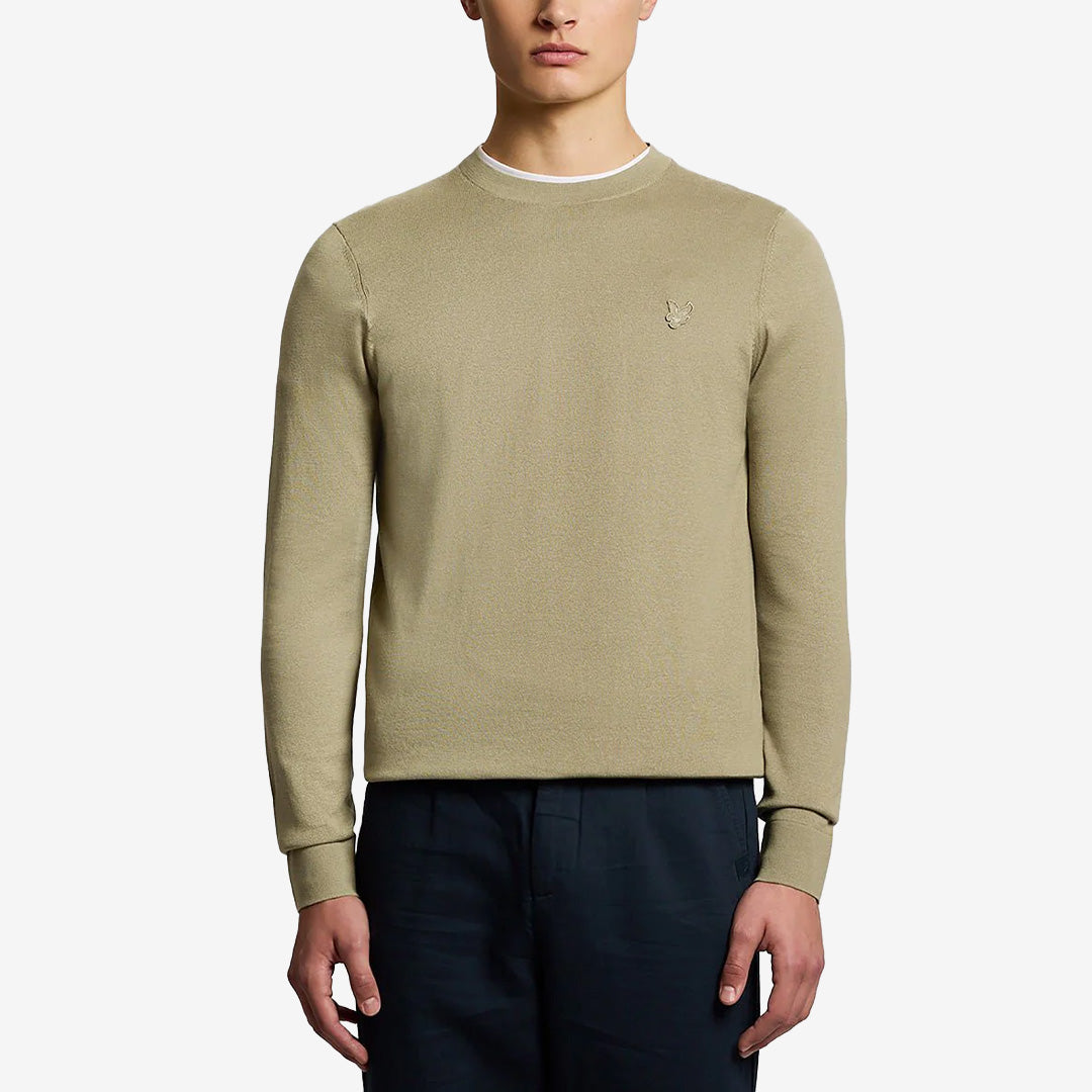 Superfine stickad tröja i Sage Uniform från Lyle & Scott modell KN2235TON