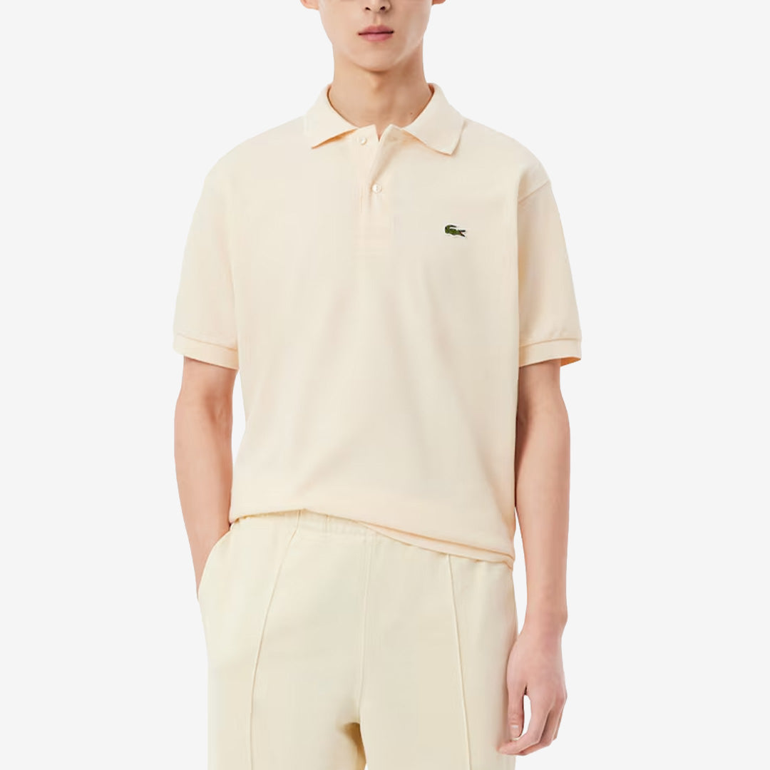 Lacoste L1212-00 piké i naturel clair i bomull med krokodillogga