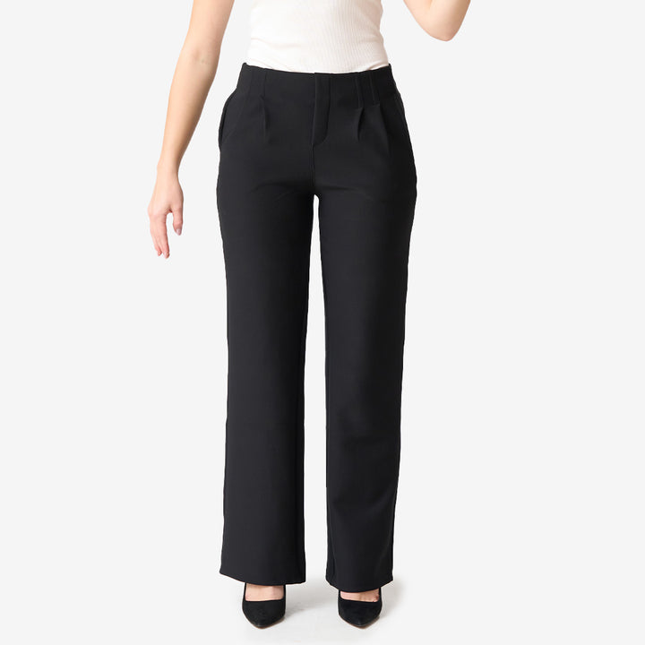 LM3312-71 svarta byxor för dam med bekväm passform