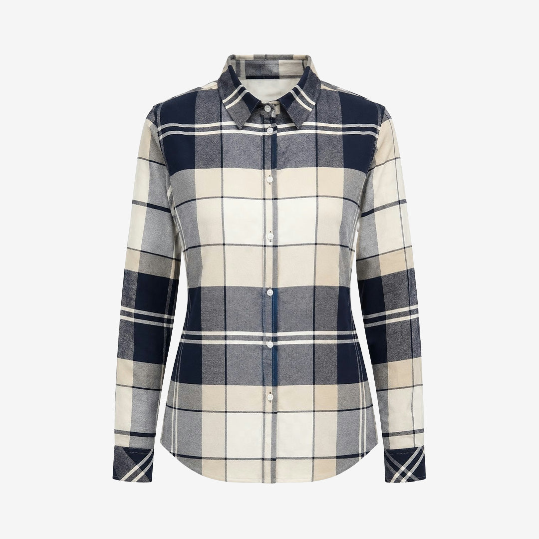 Barbour Anna Shirt flanellskjorta för dam i Birchwood Tartan med klassiskt mönster och rak passform.