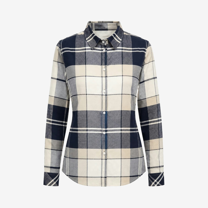 Barbour Anna Shirt flanellskjorta för dam i Birchwood Tartan med klassiskt mönster och rak passform.