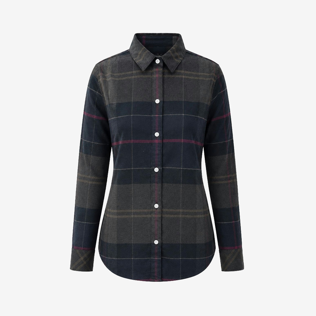 Barbour Anna Shirt flanellskjorta för dam i Shadow Tartan med klassiskt mönster och rak passform.