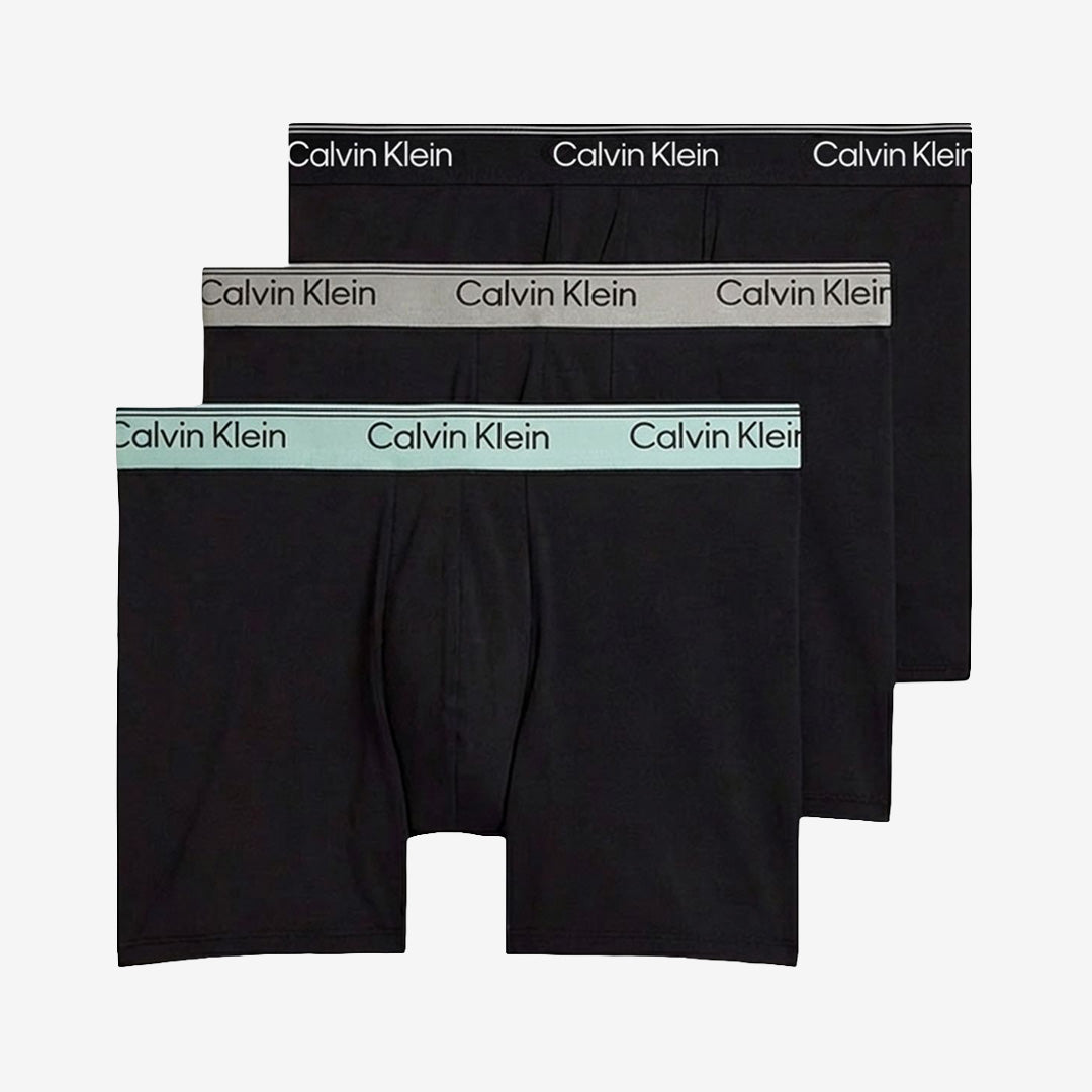 Calvin Klein svarta boxerkalsonger 3-pack i mikrofiber med repeat logo resår