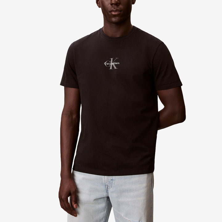 Svart graphic t-shirt SS 30S Micro Monolog UB1 i 100% bomull