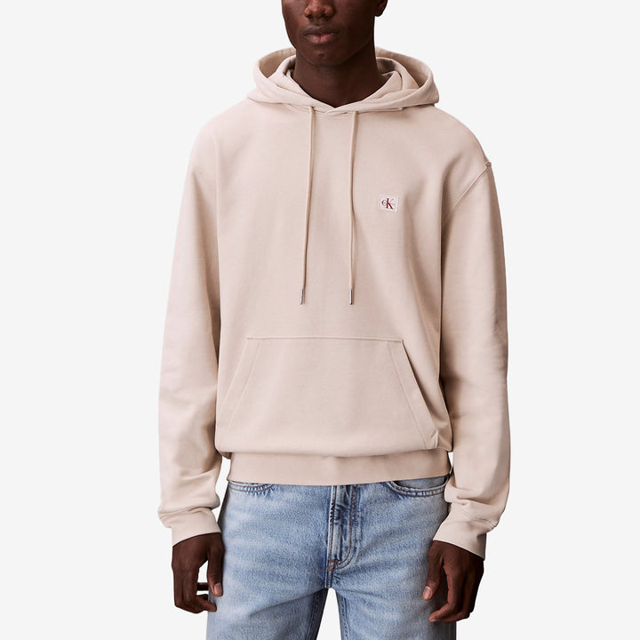 Oatmealfärgad sweatshirt LS EU 350 Terry Badge i 100% bomull