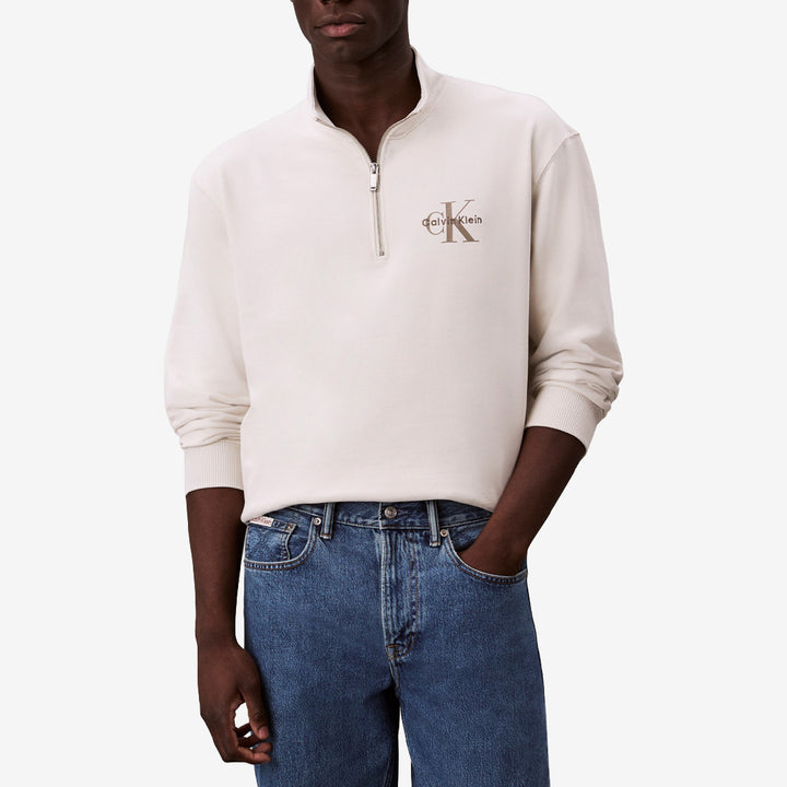 LS EU Terry Micro sweatshirt i chalkfärgad bomull