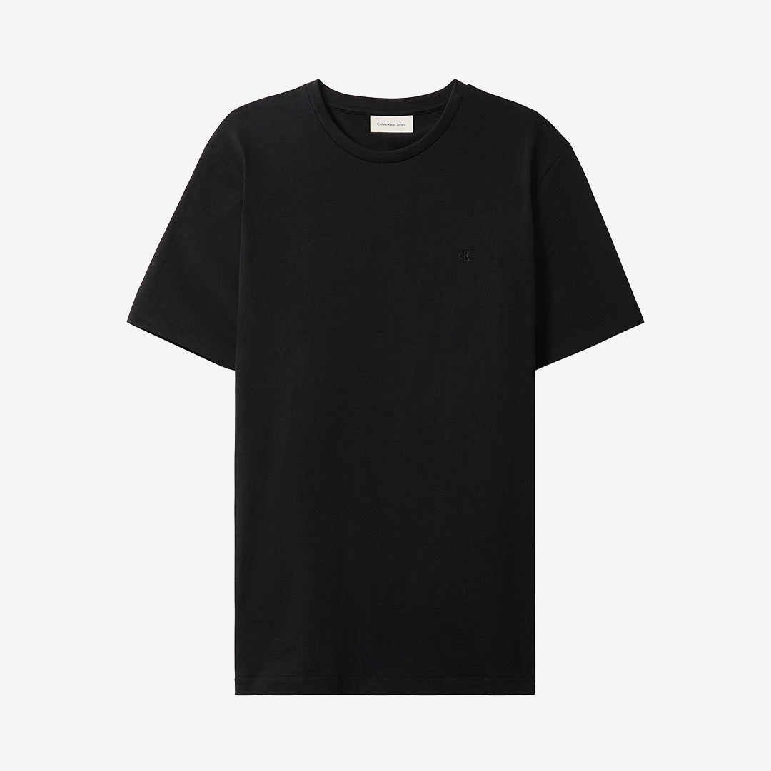 Svart t-shirt i bomull med monogramtryck och korta ärmar