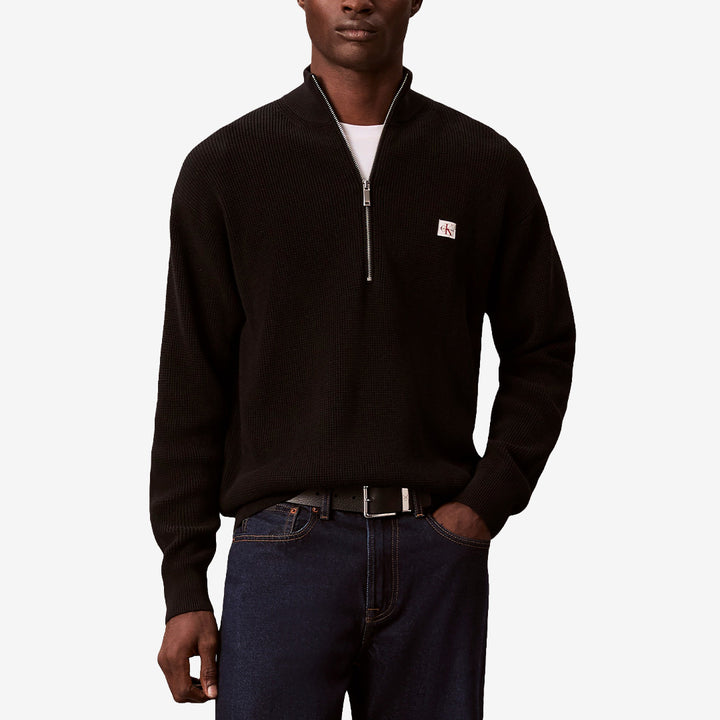 Svart waffletröja LS EZ Cotton Waffle i 100% bomull