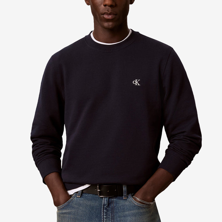 Calvin Klein Monogram Crewneck Sweatshirt för herr i blue med rund halsringning och mjuk bomullsblandning.