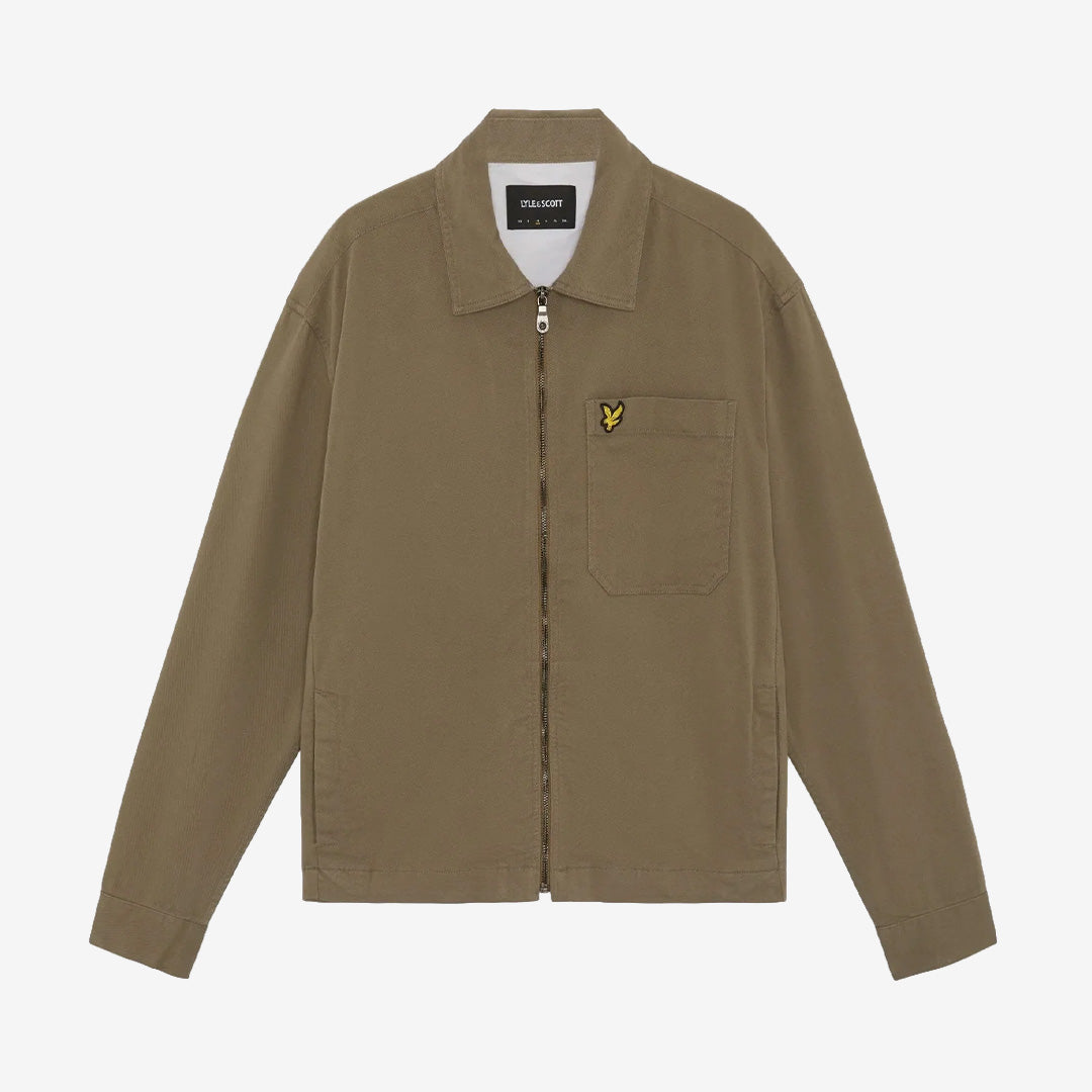 Enzyme Wash Zip Through Overshirt