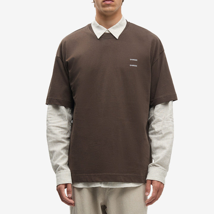 Samsøe Samsøe Joel t-shirt herr Burnt Olive