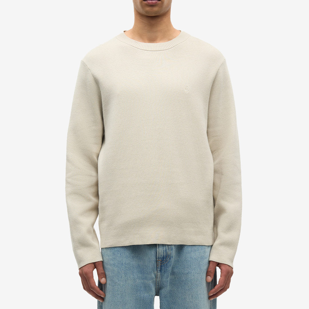 Sweater från Samsøe Samsøe för herr i färgen Moonstruck med tvåvägsdragkedja och ribbstickad krage.