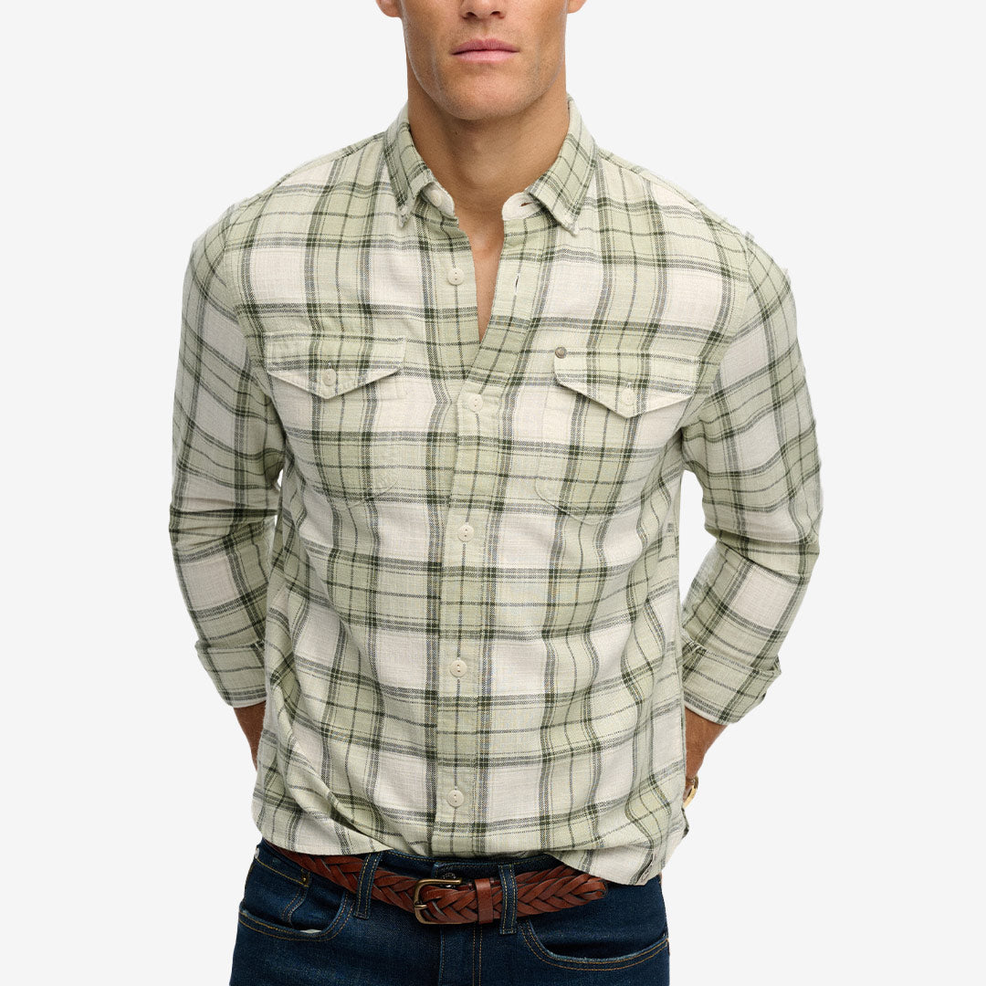 Superdry Merchant Lite Check Shirt – rutig skjorta i bomull med avslappnad passform