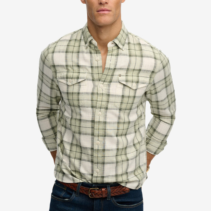 Superdry Merchant Lite Check Shirt – rutig skjorta i bomull med avslappnad passform