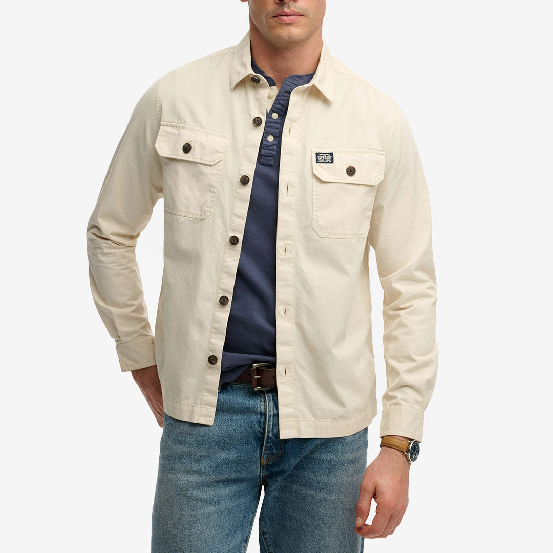 Superdry 2 Pocket Overshirt – overshirt i bomull med två bröstfickor