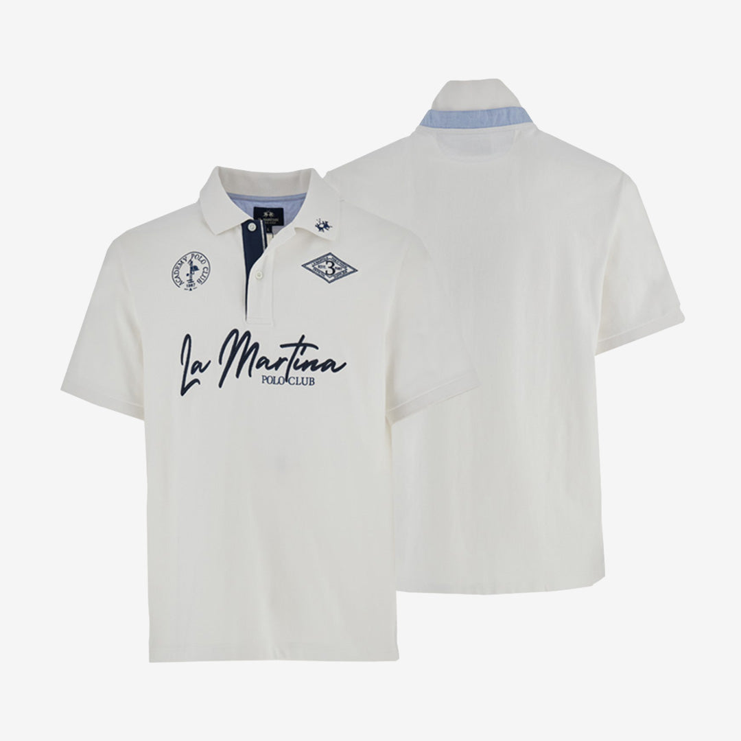 La Martina Cal pikétröja i vit bomull