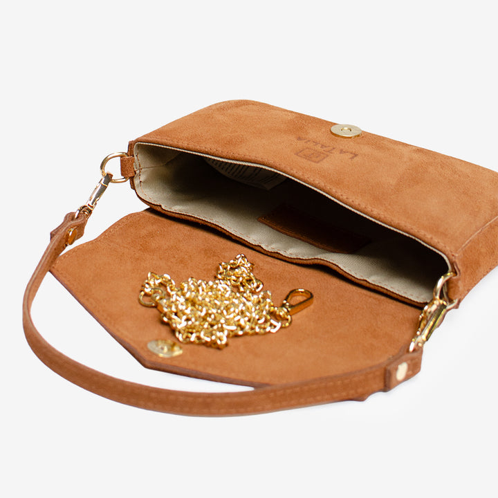 Mini-kuvert väska i mocka