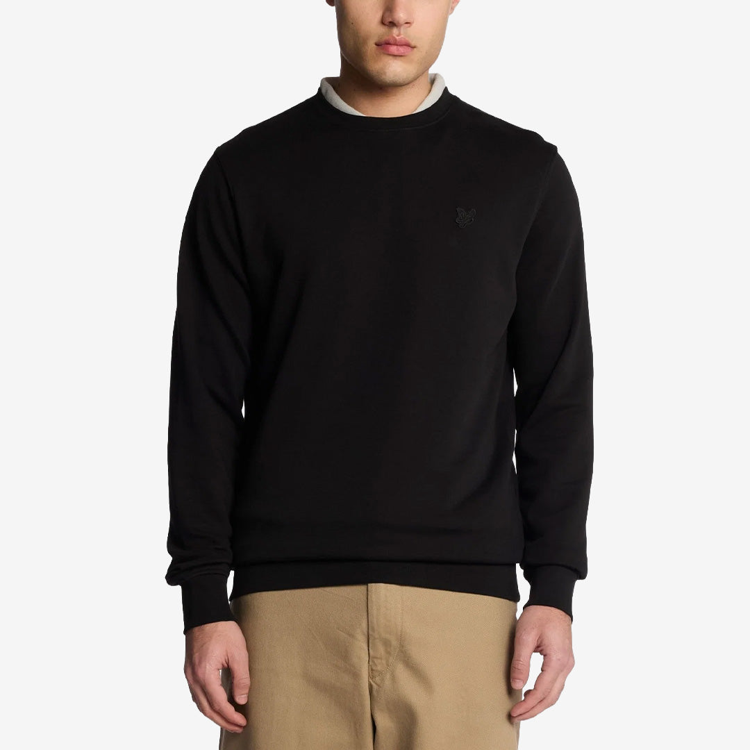 Lyle & Scott Superfine Crew Neck Sweatshirt Jet Black sweatshirt i 100 % superfine bomull