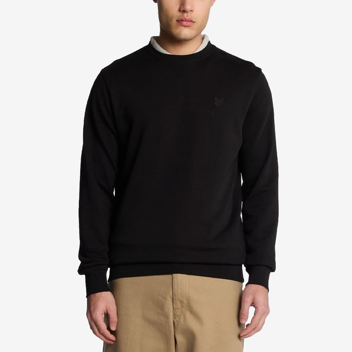 Lyle & Scott Superfine Crew Neck Sweatshirt Jet Black sweatshirt i 100 % superfine bomull